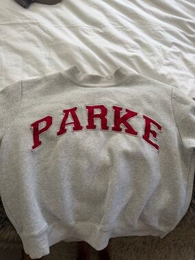 Parke Grey Crewneck Sweatshirt with Red Appliqué